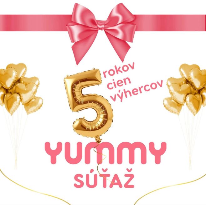 🎉 SÚŤAŽ — Yummy oslavuje 5 rokov! 🎂 Ďakujeme, že ste súčasťou našej sladkej cesty. Chceme vás odmeniť darčekmi, ktoré...